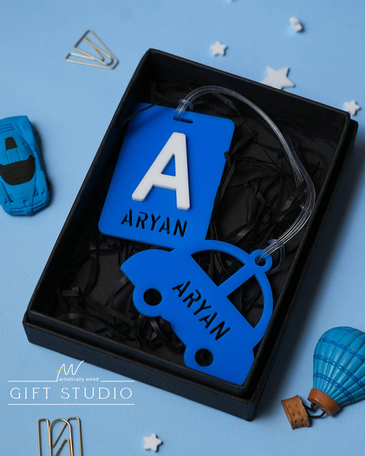 Kids Name Tag Gift Set - Ocean Blue
