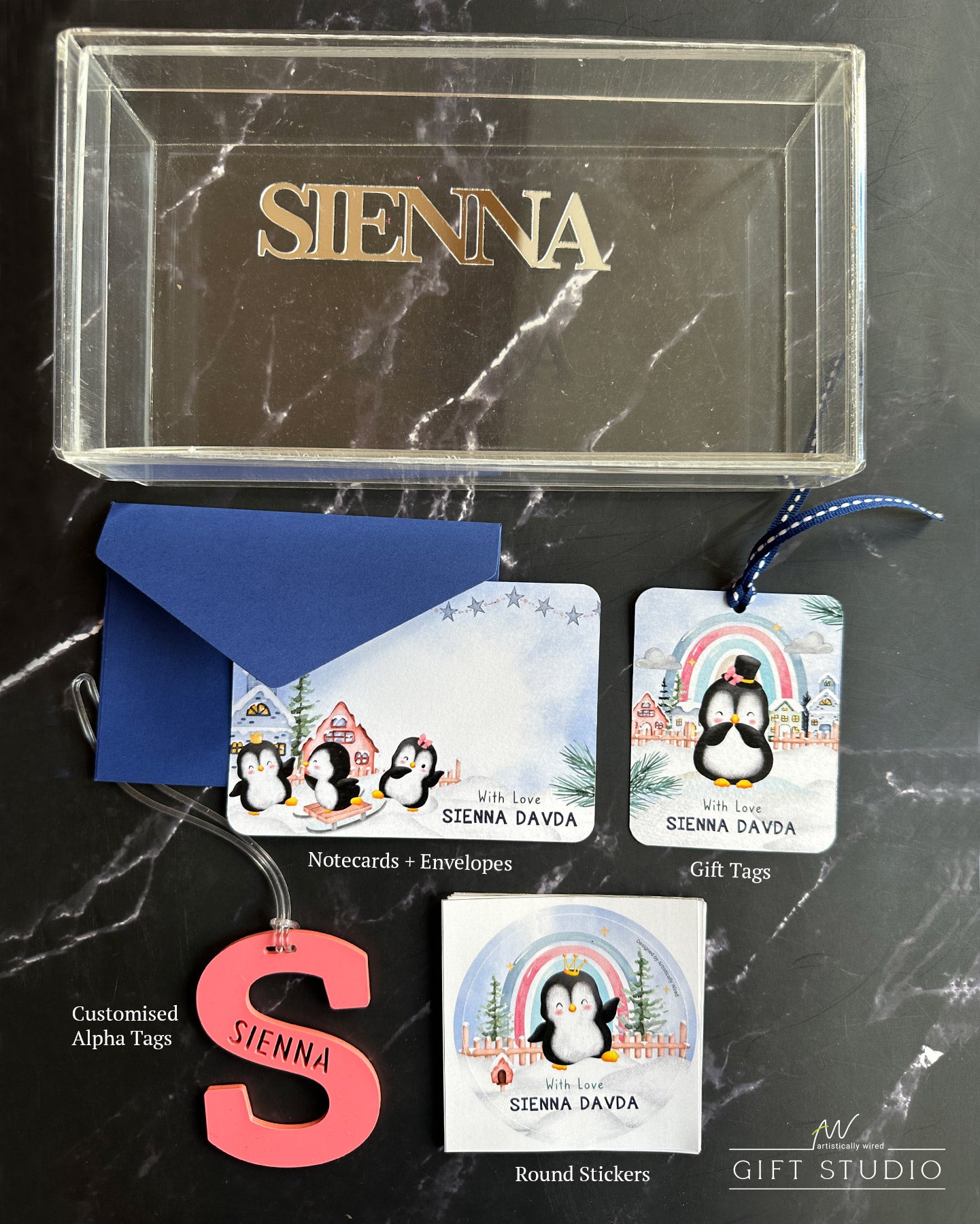 Premium Stationery Gift Set : Happy Penguins