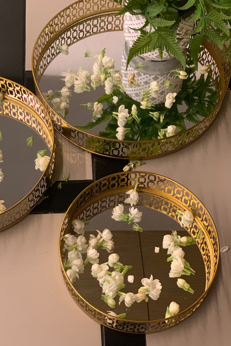 Circ Mirror Tray Set