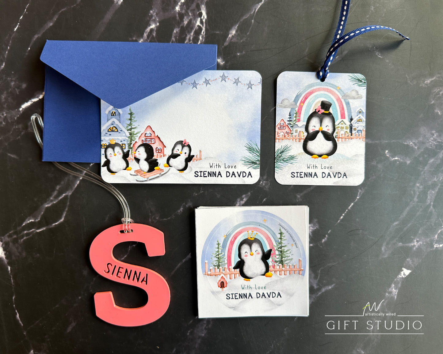 Premium Stationery Gift Set : Happy Penguins