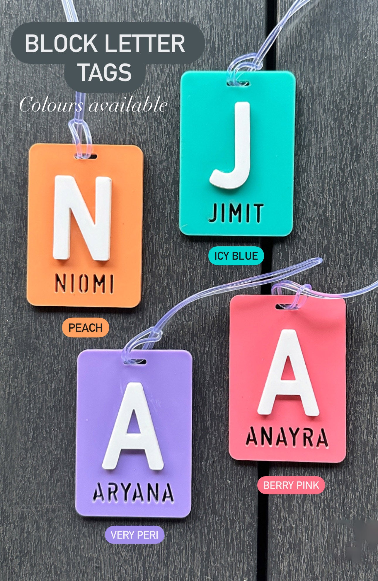 Block Letter Tag