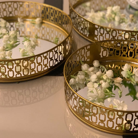Circ Mirror Tray Set