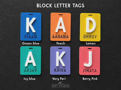 Block Letter - Bag Tag