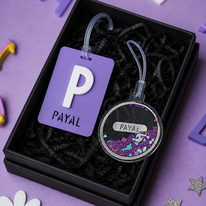 Block Letter  + Confetti Tag - Very Peri