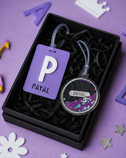 Block Letter  + Confetti Tag - Very Peri